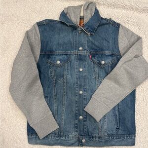 Levi's Blue Denim Jacket with Gray Sleeves